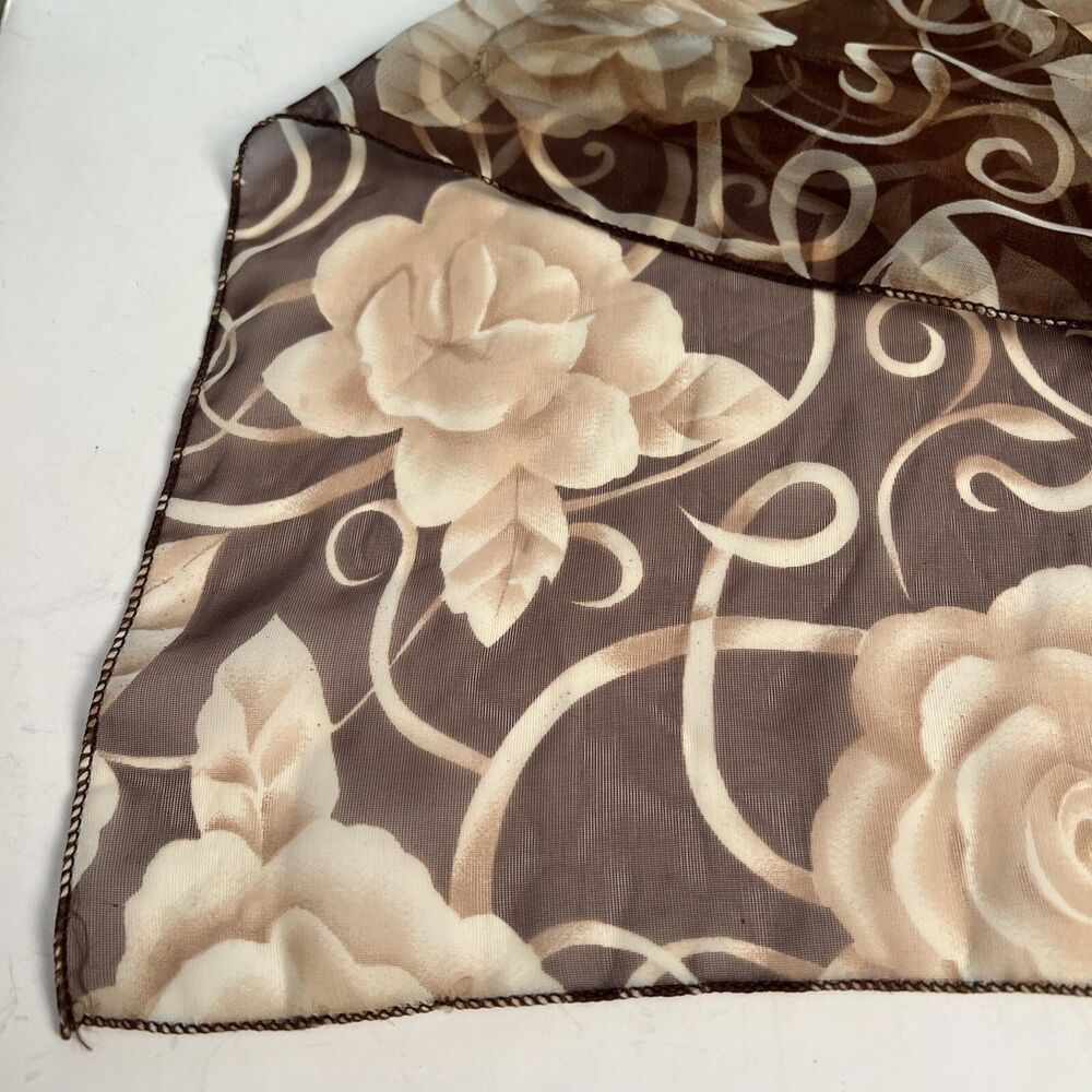 VINTAGE LADIES SCARF 100% POLYESTER. 40”x20” MADE IN KOREA-NWT